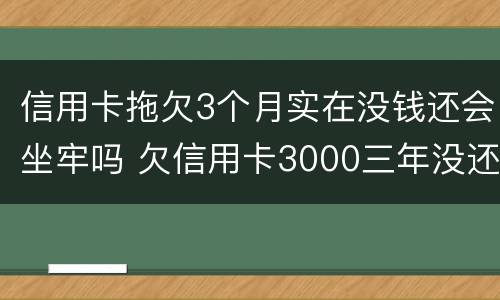 信用卡拖欠3个月实在没钱还会坐牢吗 欠信用卡3000三年没还会坐牢
