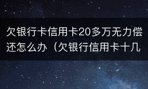 欠银行卡信用卡20多万无力偿还怎么办（欠银行信用卡十几万还不上怎么办?）