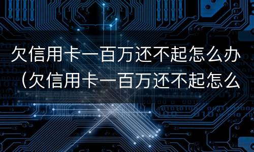 欠信用卡一百万还不起怎么办（欠信用卡一百万还不起怎么办呀）