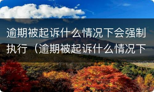 逾期被起诉什么情况下会强制执行（逾期被起诉什么情况下会强制执行房产）