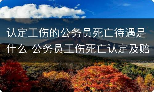 认定工伤的公务员死亡待遇是什么 公务员工伤死亡认定及赔偿