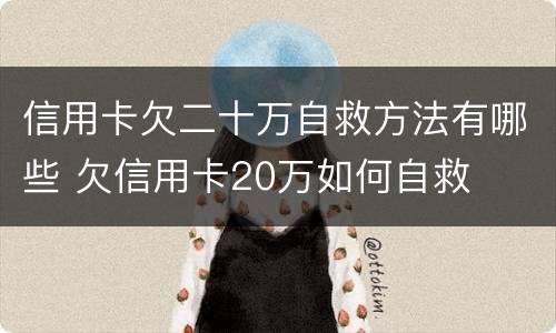 信用卡欠二十万自救方法有哪些 欠信用卡20万如何自救