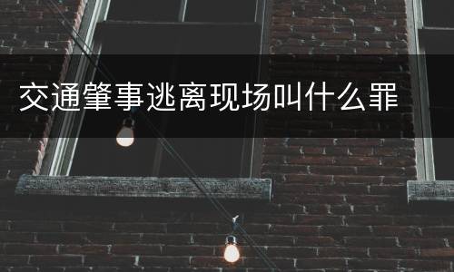 交通肇事逃离现场叫什么罪