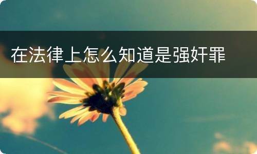 在法律上怎么知道是强奸罪