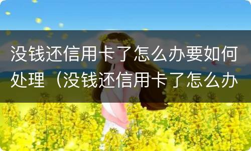 没钱还信用卡了怎么办要如何处理（没钱还信用卡了怎么办要如何处理呢）