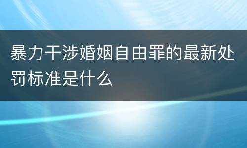 暴力干涉婚姻自由罪的最新处罚标准是什么