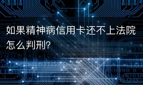如果精神病信用卡还不上法院怎么判刑？