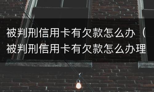 被判刑信用卡有欠款怎么办（被判刑信用卡有欠款怎么办理）