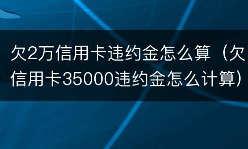 欠2万信用卡违约金怎么算（欠信用卡35000违约金怎么计算）