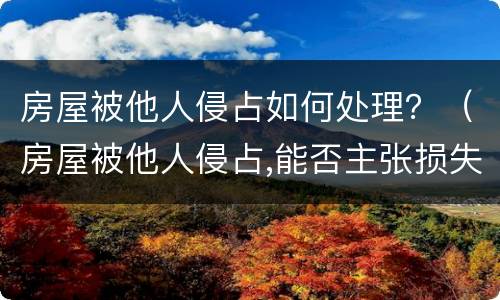 房屋被他人侵占如何处理？（房屋被他人侵占,能否主张损失）