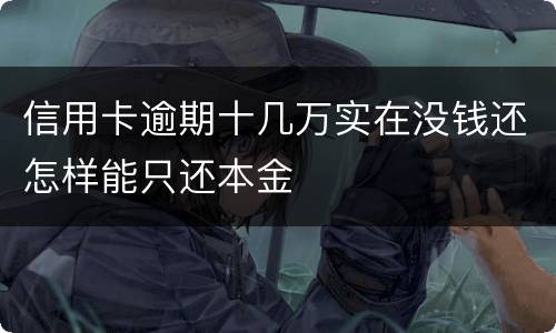 信用卡逾期十几万实在没钱还怎样能只还本金