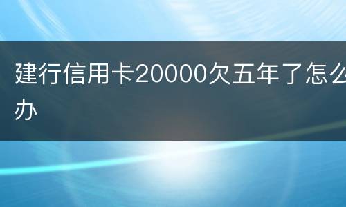 建行信用卡20000欠五年了怎么办