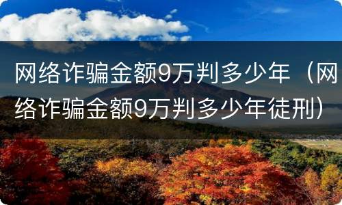 网络诈骗金额9万判多少年（网络诈骗金额9万判多少年徒刑）