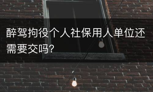 醉驾拘役个人社保用人单位还需要交吗？