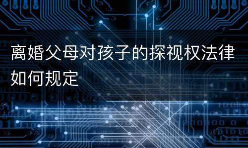 离婚父母对孩子的探视权法律如何规定