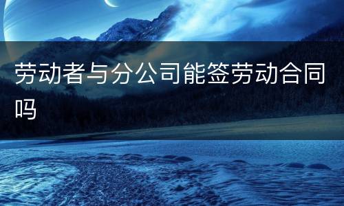 劳动者与分公司能签劳动合同吗