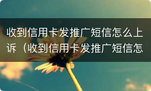 收到信用卡发推广短信怎么上诉（收到信用卡发推广短信怎么上诉呢）