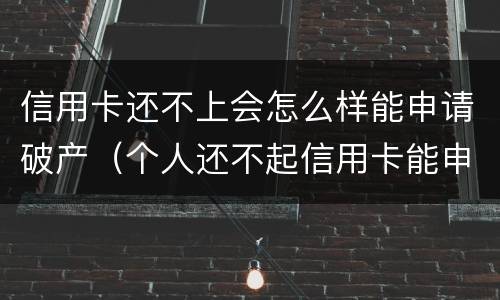 信用卡还不上会怎么样能申请破产（个人还不起信用卡能申请个人破产吗）