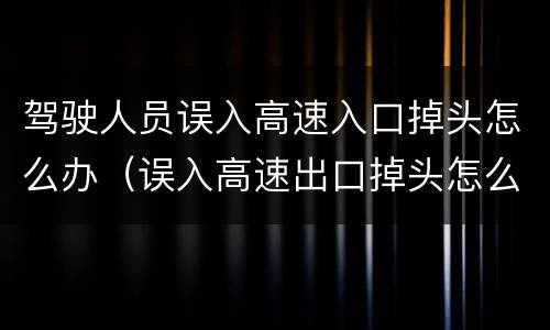 驾驶人员误入高速入口掉头怎么办（误入高速出口掉头怎么办）