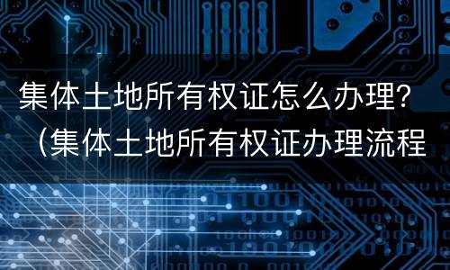 集体土地所有权证怎么办理？（集体土地所有权证办理流程）