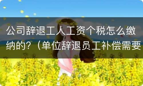 公司辞退工人工资个税怎么缴纳的?（单位辞退员工补偿需要缴纳个税吗）