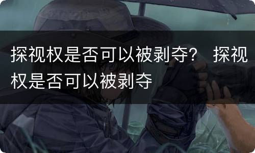 探视权是否可以被剥夺？ 探视权是否可以被剥夺