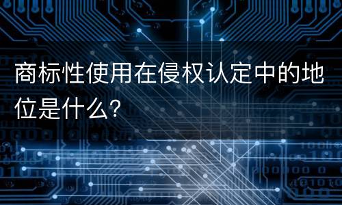 商标性使用在侵权认定中的地位是什么？