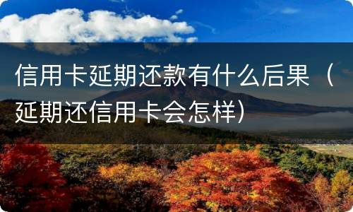信用卡延期还款有什么后果（延期还信用卡会怎样）