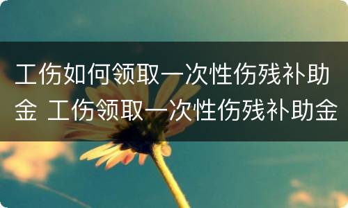 工伤如何领取一次性伤残补助金 工伤领取一次性伤残补助金后就不好领停工留薪资待遇