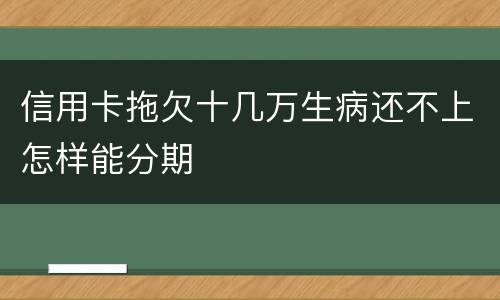 信用卡拖欠十几万生病还不上怎样能分期