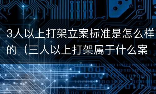3人以上打架立案标准是怎么样的（三人以上打架属于什么案件）
