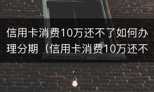 信用卡消费10万还不了如何办理分期（信用卡消费10万还不了如何办理分期还款）