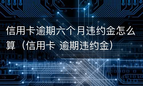 信用卡逾期六个月违约金怎么算（信用卡 逾期违约金）