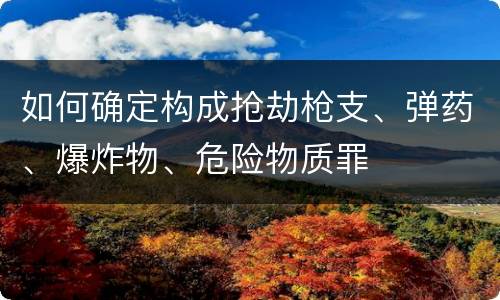 如何确定构成抢劫枪支、弹药、爆炸物、危险物质罪
