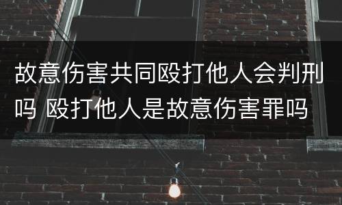 故意伤害共同殴打他人会判刑吗 殴打他人是故意伤害罪吗