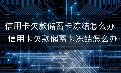 信用卡欠款储蓄卡冻结怎么办 信用卡欠款储蓄卡冻结怎么办理