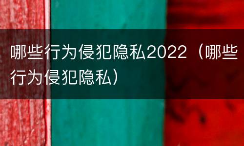 哪些行为侵犯隐私2022（哪些行为侵犯隐私）
