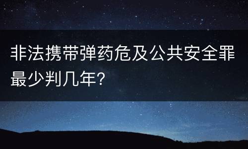 非法携带弹药危及公共安全罪最少判几年？