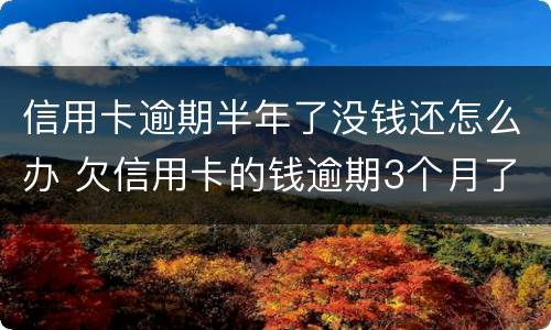 信用卡逾期半年了没钱还怎么办 欠信用卡的钱逾期3个月了还不上怎么办