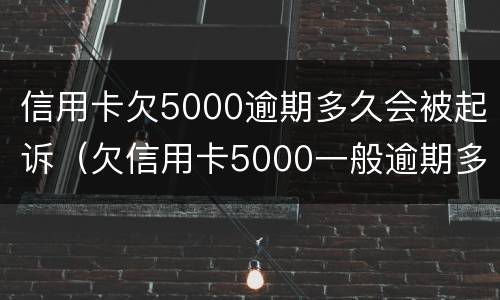 信用卡欠5000逾期多久会被起诉（欠信用卡5000一般逾期多久会立案）