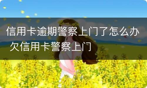 信用卡逾期警察上门了怎么办 欠信用卡警察上门