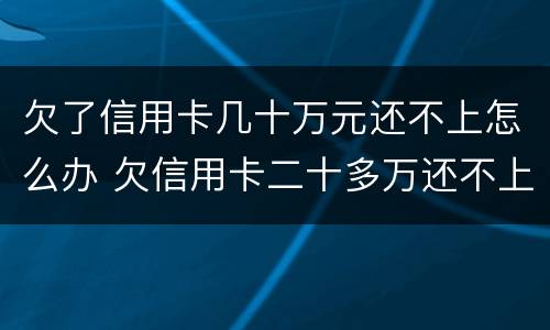 欠了信用卡几十万元还不上怎么办 欠信用卡二十多万还不上怎么办