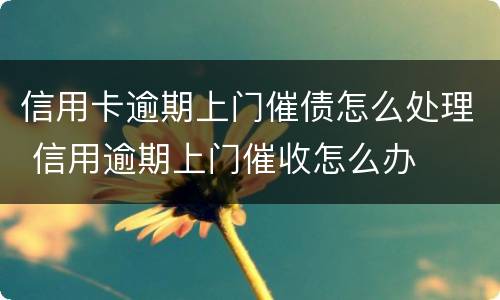 信用卡逾期上门催债怎么处理 信用逾期上门催收怎么办
