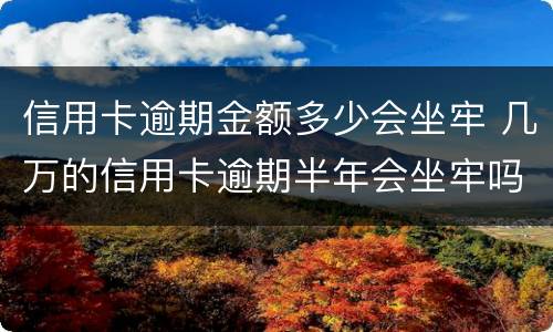 信用卡逾期金额多少会坐牢 几万的信用卡逾期半年会坐牢吗?