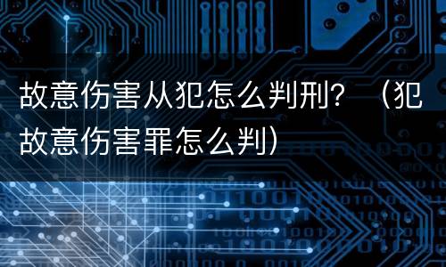 故意伤害从犯怎么判刑？（犯故意伤害罪怎么判）