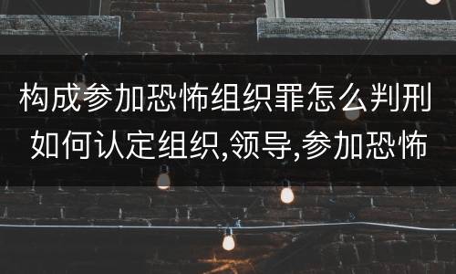 构成参加恐怖组织罪怎么判刑 如何认定组织,领导,参加恐怖组织罪