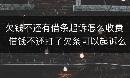 欠钱不还有借条起诉怎么收费 借钱不还打了欠条可以起诉么