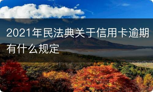 2021年民法典关于信用卡逾期有什么规定