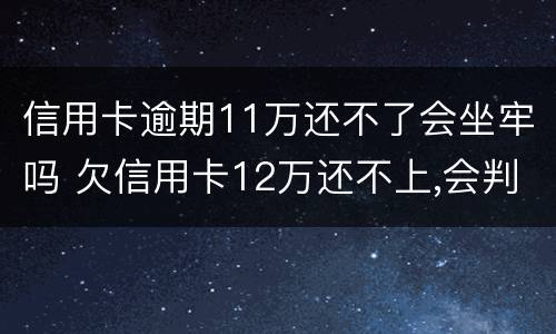 信用卡逾期11万还不了会坐牢吗 欠信用卡12万还不上,会判刑多少年