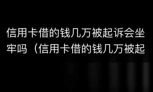信用卡借的钱几万被起诉会坐牢吗（信用卡借的钱几万被起诉会坐牢吗知乎）